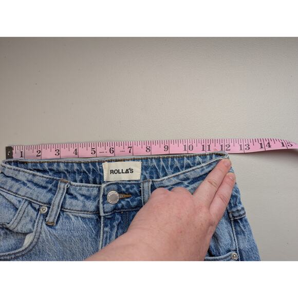 Rollas High Rise Slim Dusters Denim Jeans Womens 26 Light Wash Retro Classic - Picture 7 of 9